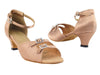  Brown satin ballroom shoes for a classic dance style