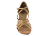 Brown beige leather ballroom shoe