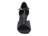 Stylish black satin and stone ballroom shoes 