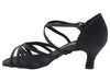 Chic black satin heels for ballroom