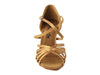 Elegant brown dance shoes with a smooth satin finish for a timeless appeal