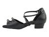 Sleek black leather ballroom heels for a sophisticated and comfortable performance