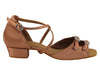 Chic dance shoes in tan satin, blending style with comfort for a refined look