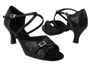 Black satin trim ballroom heels for a touch of subtle elegance