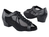 Pair of black leather ballroom dance shoes