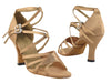 Brown satin ballroom heels