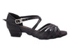 Classic black satin women's ballroom dancing shoes