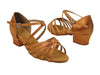 Sophisticated brown satin ballroom dance heels for women