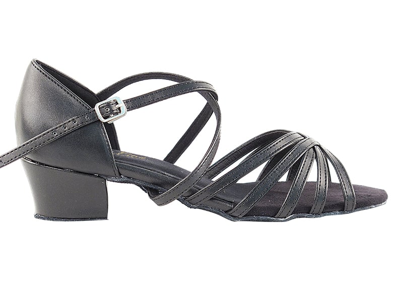 Sleek black leather dance shoes, offering durability and style