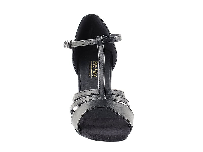 Stylish black leather ballroom shoes