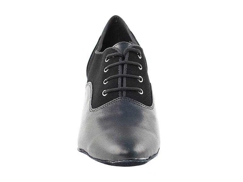 Sleek black nubuck and leather ballroom dance shoes, perfect for precision movement