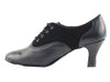 Stylish black nubuck and leather ballroom shoes, providing durability