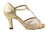 Light gold and flesh mesh ballroom dance heels