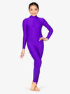 Child Mock Neck Long Sleeve Purple Unitard