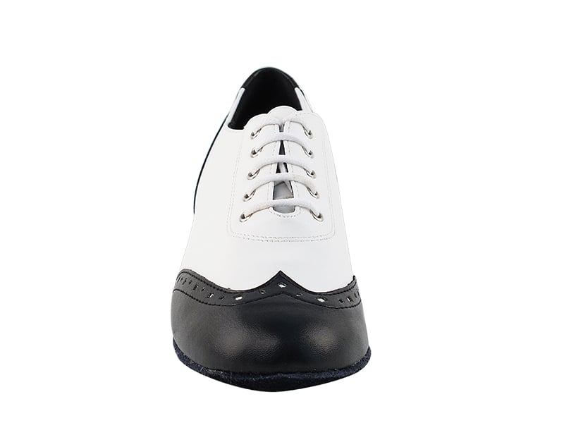 Leather ballroom dance shoes in black and white: Sleek and versatile