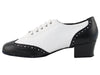 Black and white leather dance shoes