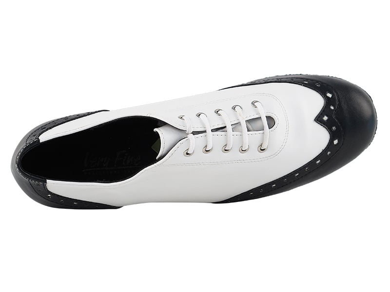 Black and white leather dance shoes