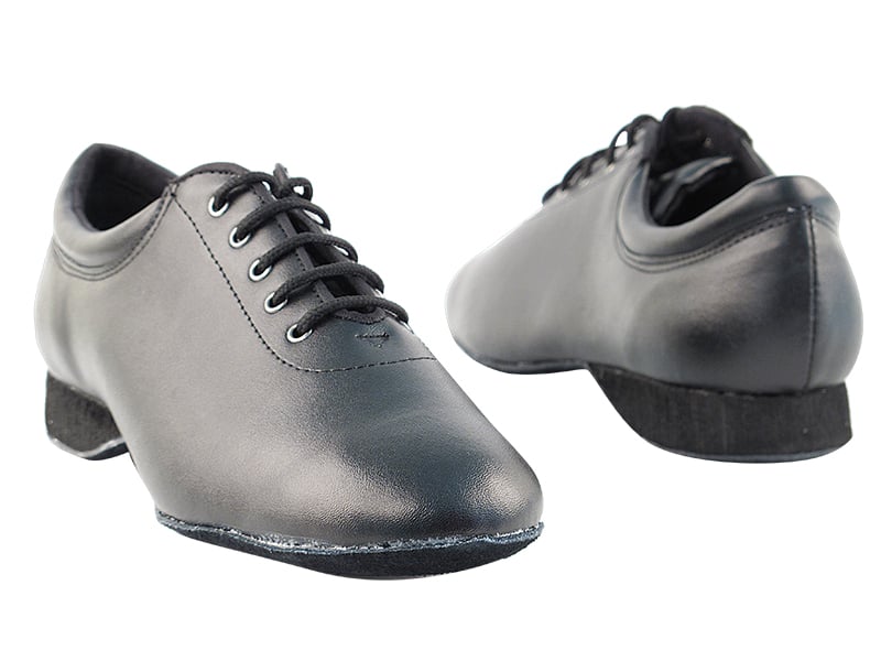 Classic black leather dance shoes for both comfort and durability