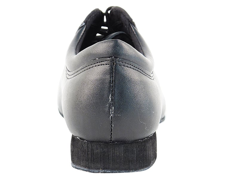 Black leather footwear crafted for dance precision