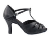 Classic black leather dance heels for graceful movements