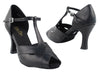 Sleek black leather ballroom heels for effortless elegance