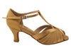 Chic brown satin dance shoes