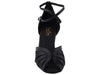 Chic black satin dance shoes