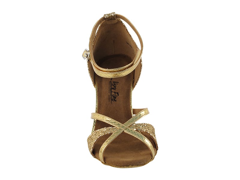 Snake gold ballroom heels with shimmering gold sparklenet