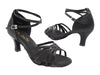 Wide fit black satin ballroom dance shoes