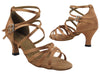 Chic brown satin ballroom heels with a refined design