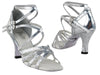 Mirage silver sparkle and leather ballroom heels 