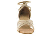 Elegant tan leather dance shoes with breathable mesh design