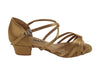 Stylish dance shoes in brown satin