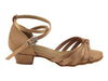 brown satin ballroom dance shoes