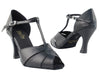 Classic black leather ballroom dance heels