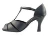 Elegant ballroom heels in genuine black leather