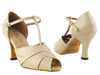 Tan leather ballroom dance heels