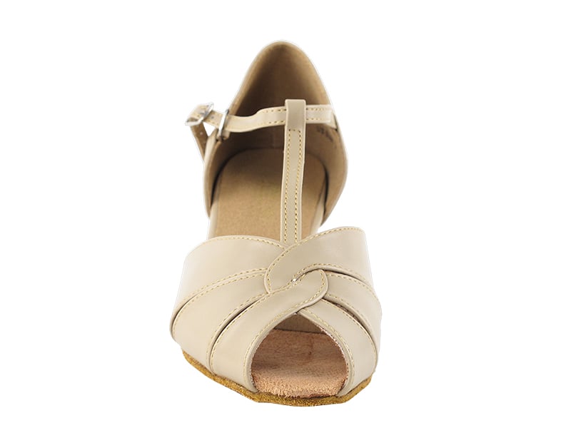 Elegant tan leather dance shoes for ballroom