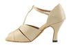 Stylish ballroom heels in rich tan leather