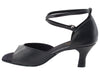 Elegant black leather shoes for ballroom dancing