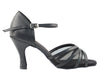 Modern Black Heels with Leather and Mesh Accents for Dance