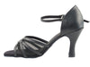 Classic Black Ballroom Heels crafted with Leather and Mesh