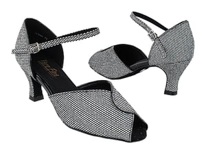 Black Sparklenet and Trim Ballroom Dance Heels