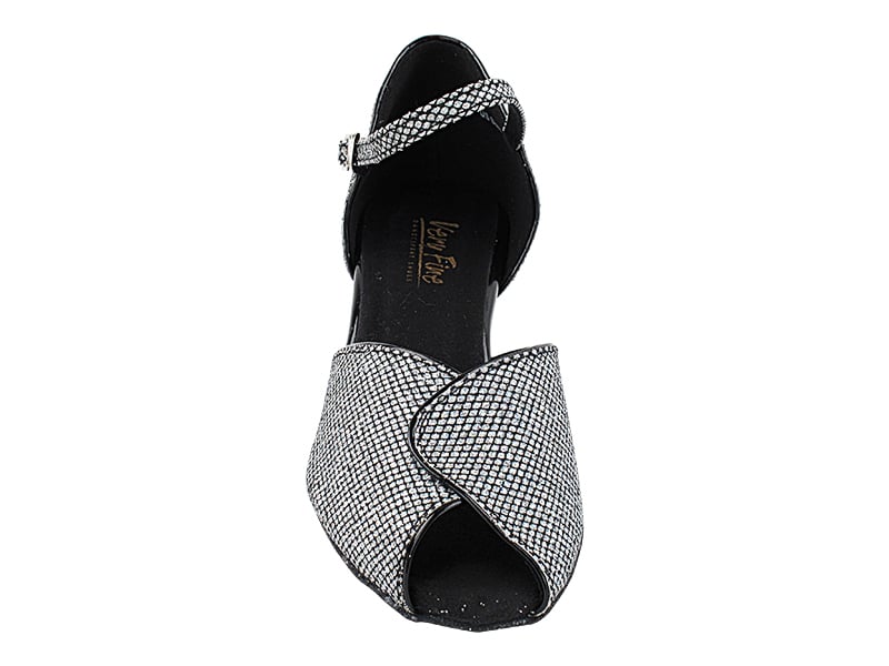 Black Dance Shoes with Sparklenet and Cuban Heel