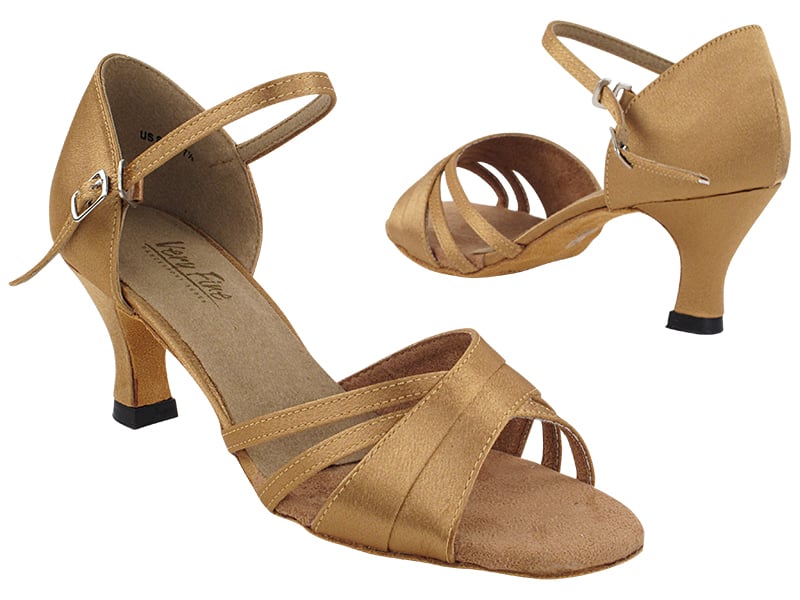 Brown Satin Ballroom Dance Heels