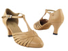 Beige Brown Leather Ballroom Dance Heels