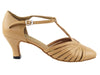 Stylish Beige Brown Leather Dance Shoes for Ballroom