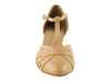 Stylish Beige Brown Leather Dance Shoes for Ballroom