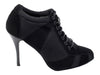 Black Nubuck and Knit Mesh Dance Heels