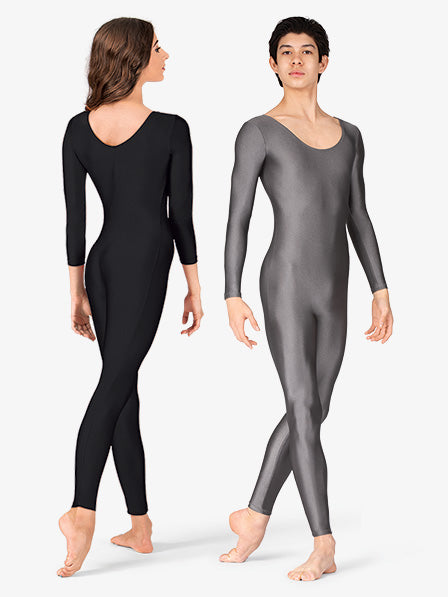 Adult Scoop Neck Nylon Long Sleeve Unitard